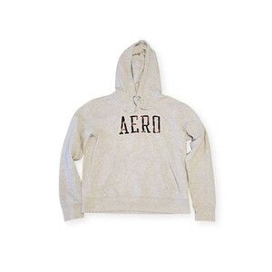 Aeropostale Hoodie Size M Gray Black Pink Floral Womens Fleece Jacket